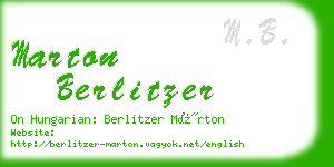 marton berlitzer business card